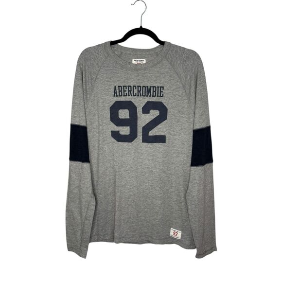 Vintage Abercrombie & Fitch 92 Men’s Medium Long Sleeve Shirt Gray Crewneck 90s - Picture 1 of 7